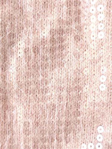 Sophia Shimmer Sequin Turtleneck in shell pink