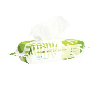 EARTH RATED DOG GROOMING WIPES UNSCENTED 100CT