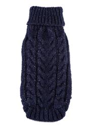 Navy Angora Cable Knit Sweater