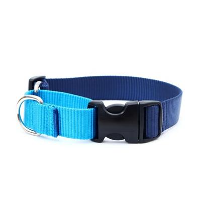 Two Toned Nylon Martingale Loop Dog Collars Side Release Buckle