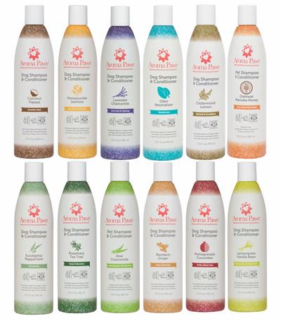 Mix & Match Case of 12 (13.5 oz) bottles of Shampoo & Conditioner in One by Aroma Paws