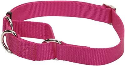 No! Slip® Martingale Adjustable Dog Collar, Pink Flamingo