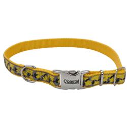 Ribbon Adjustable Dog Collar with Metal Buckle, Yellow Buttercup
