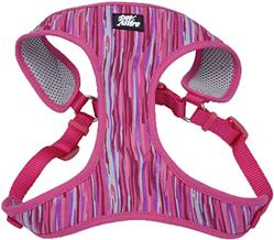 Ribbon Designer Wrap Adjustable Dog Harness, Pink Flamingo Stripe