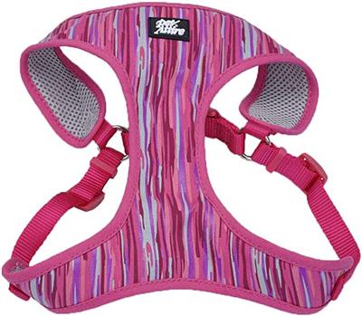 Ribbon Designer Wrap Adjustable Dog Harness, Pink Flamingo Stripe