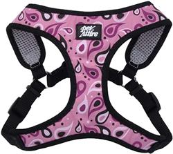 Ribbon Designer Wrap Adjustable Dog Harness, Pink Paisley