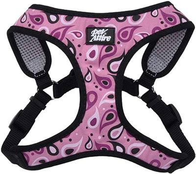 Ribbon Designer Wrap Adjustable Dog Harness, Pink Paisley