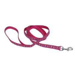 Ribbon Dog Leash, Pink Flamingo Stripe