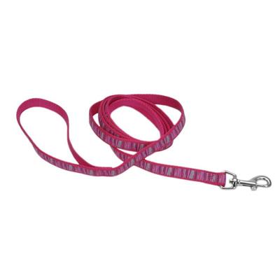 Ribbon Dog Leash, Pink Flamingo Stripe