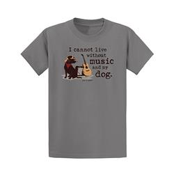 T-shirt: Music and My Dog (unisex)