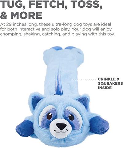 Outward Hound Longidudes Raccoon Plush and Tug Dog Toy
