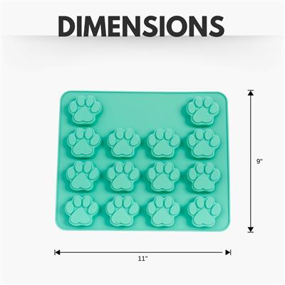 Paw Print 3-in-1 Silicone Baking Dog Treat Tray - Food Grade