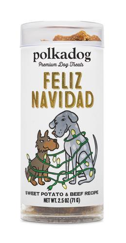 Holiday Mini Tube: Feliz Navidad, Sweet Potato and Beef 2.5oz  by Polka Dog