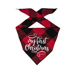 Christmas Dog Bandana - Luxe High Quality Red Plaid Flannel is Reversible