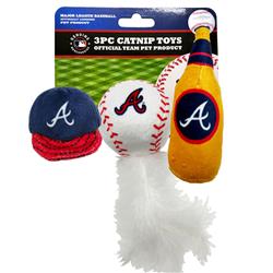 ATLANTA BRAVES 3 PC CAT NIP TOY SET