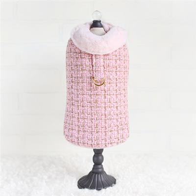 Chantel Tweed Dog Coat: Pink
