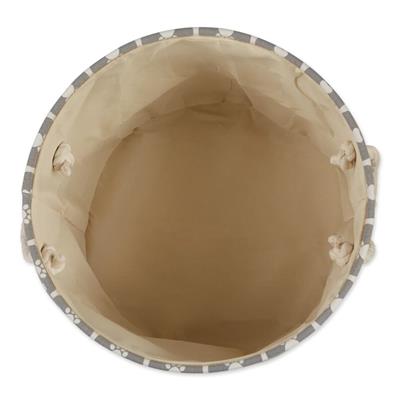 Polyester Pet Bin Lattice Paw Gray Round