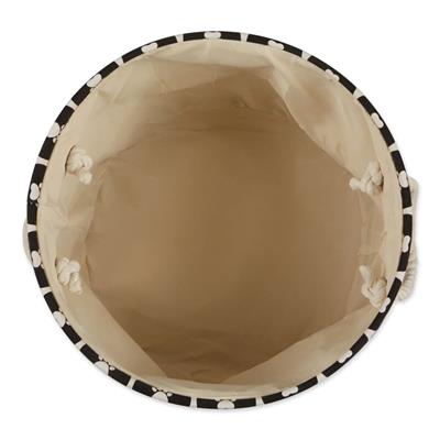 Polyester Pet Bin Lattice Paw Black Round