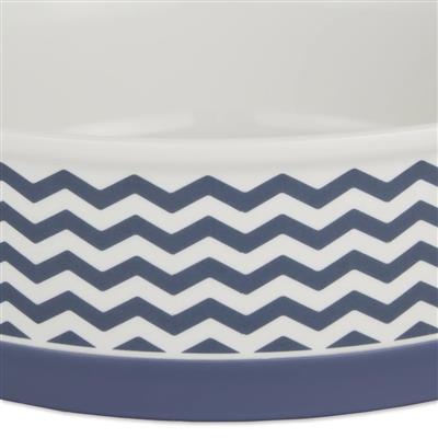 Chevron French Blue Pet Bowl & Canister