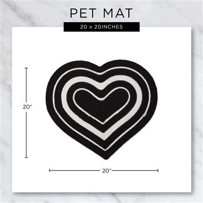 Pink Purrfect Heart Shaped Pet Mat 20x20