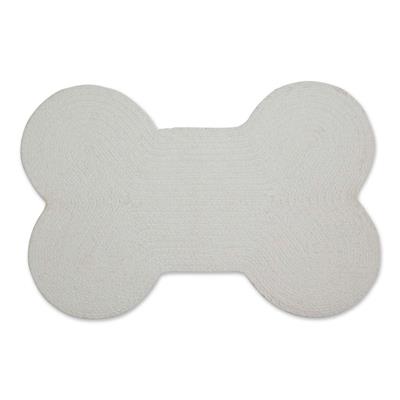 Gray Eat Play Love Bone Shaped Pet Mat 16x24