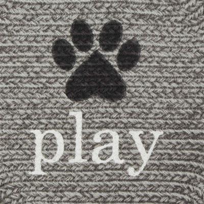 Gray Eat Play Love Bone Shaped Pet Mat 16x24