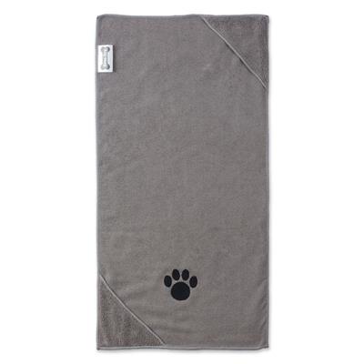 Gray Embroidered Paw Small Pet Towel Set of 3