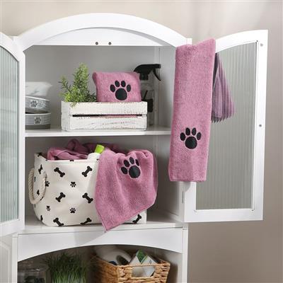 Rose Embroidered Paw Small Pet Towel Set of 3
