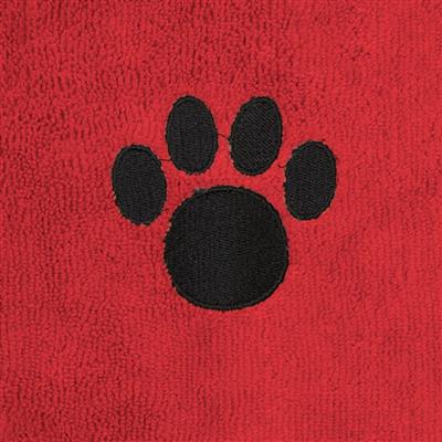 Red Embroidered Paw Small Pet Towel Set of 3