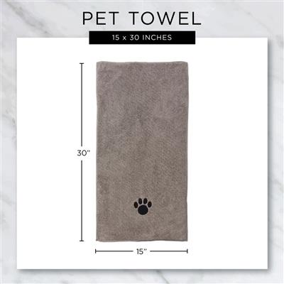 Black Embroidered Paw Small Pet Towel Set of 3
