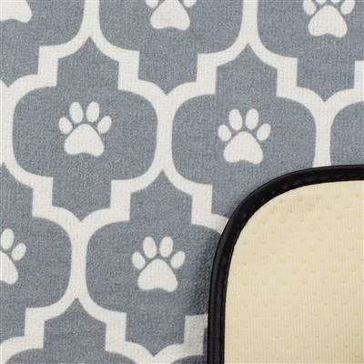 Gray/Off White Lattice Paw Pet Mat