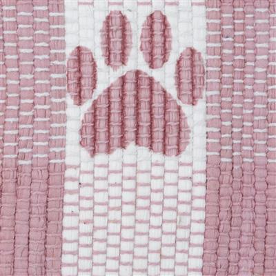 Rose & White Printed Paw Pet Feeding Mat 12x18 Set of 2