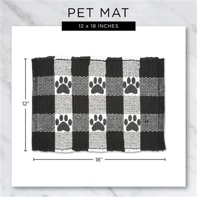 Nautical Blue & White Printed Paw Pet Feeding Mat 12x18 Set of 2