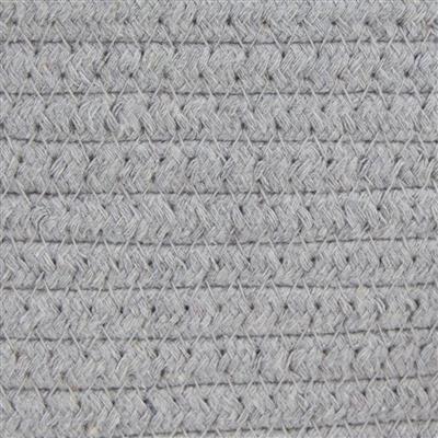 Gray Pet Basket With White Pom Poms