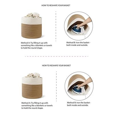 White And Aqua Cotton Rope Cat Ears Pet Basket