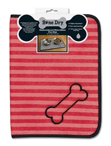 Red Gelato Striped Embroidered Pet Mat