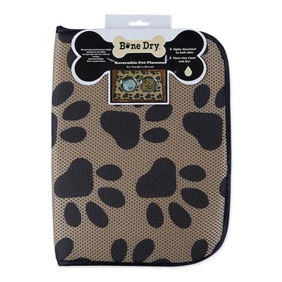 Taupe Paw Print Reversible Pet Mat