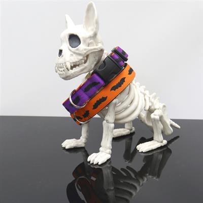 Halloween Dog Collar — Black Bat Print