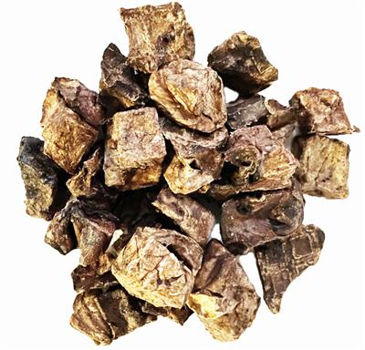 8 Ounce Natural Beef Lung Cubes in Zip Lock Bag