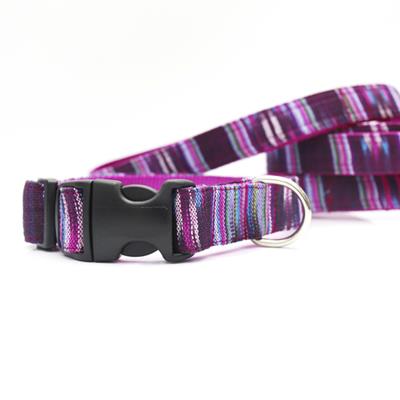 Concha Pink and Purple Guatemalan Dog Collar and Leashes