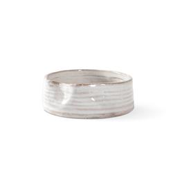 Ribbed White Small Pet Bowl