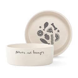 Never Not Hungry Medium Pet Bowl