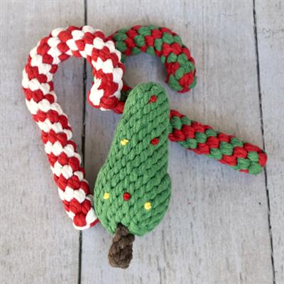 Red & White Candy Cane Rope Toy