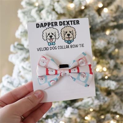 RETRO CHECKERED SANTA - NEW MINI VELCRO BOW TIE