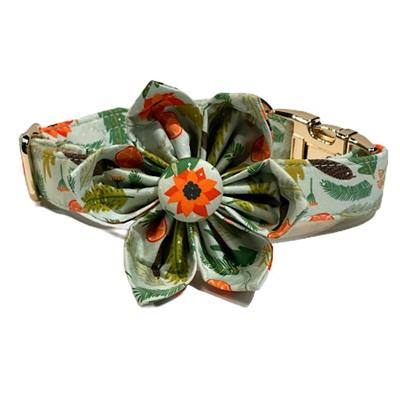 Mulled Spices - Light Green Poinsettia Flower Dog Collar and Flower Set - Ready to Ship
