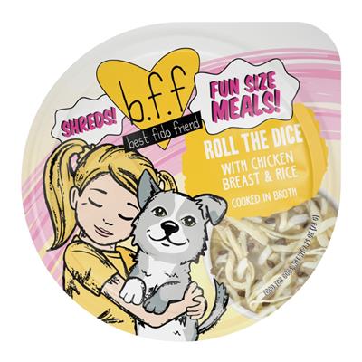 Weruva BFF Dog Roll The Dice Chicken & Rice Cup 2.7oz.