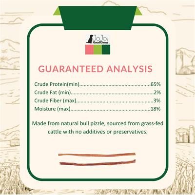 Natural Beef Bully Sticks for Dogs - 12" Thin (25/Bag)