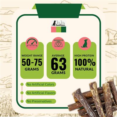 All-Natural Beef Stuffed Gullet Dog Treats 5" - 6" (25/Bag)