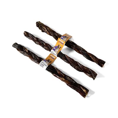 12" Braided Gullet Sticks - Beef Esophagus