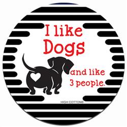 Dogs 3 People - 4" ROUND Bumper Magnets